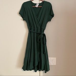 Torrid Green Ruffle Wrap Dress Size 00 or 10/12